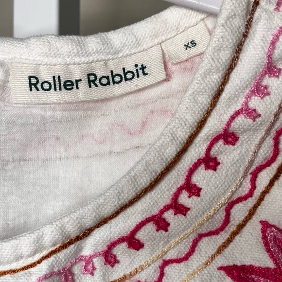 Roller Rabbit White Kuzu Embroidery KIKI Dress Size xs Embroidery Romantic - Picture 9 of 15